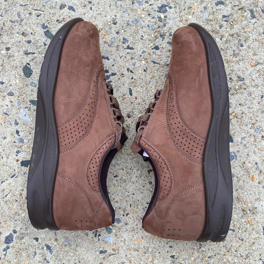 SAS Free Time Brown Nubuck Leather Walking Shoes Womens 10 W Made in USA Comfort - Picture 2 of 16